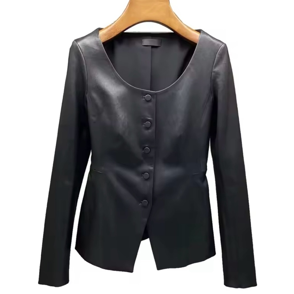 Sleek Black Napa leather ( stretch) jacket